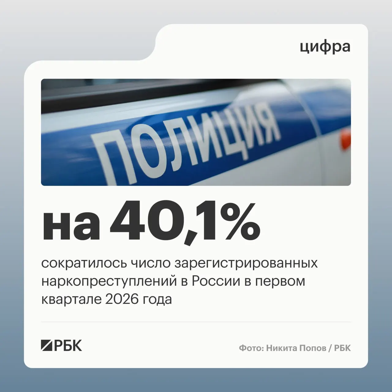 По данным аппарата Совета безопасности России, в I квартале доля зарегистрированных наркопреступлений упала с 12,8% до 9,2%, а число таких дел сократилось на 40,1% — снижение объясняют изменением правоприменительной практики.
