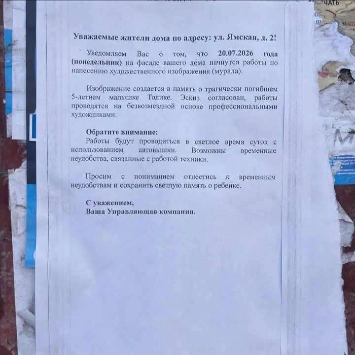 Собственники собирают подписи — они не давали согласия на изображение и боятся, что мурал помешает утеплению фасада.
