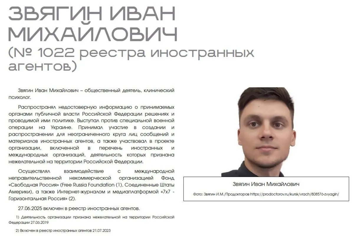 Иван Звягин требует признать публичную экспозицию Минюста дискриминационной и нарушающей его профессиональные и конституционные права.
