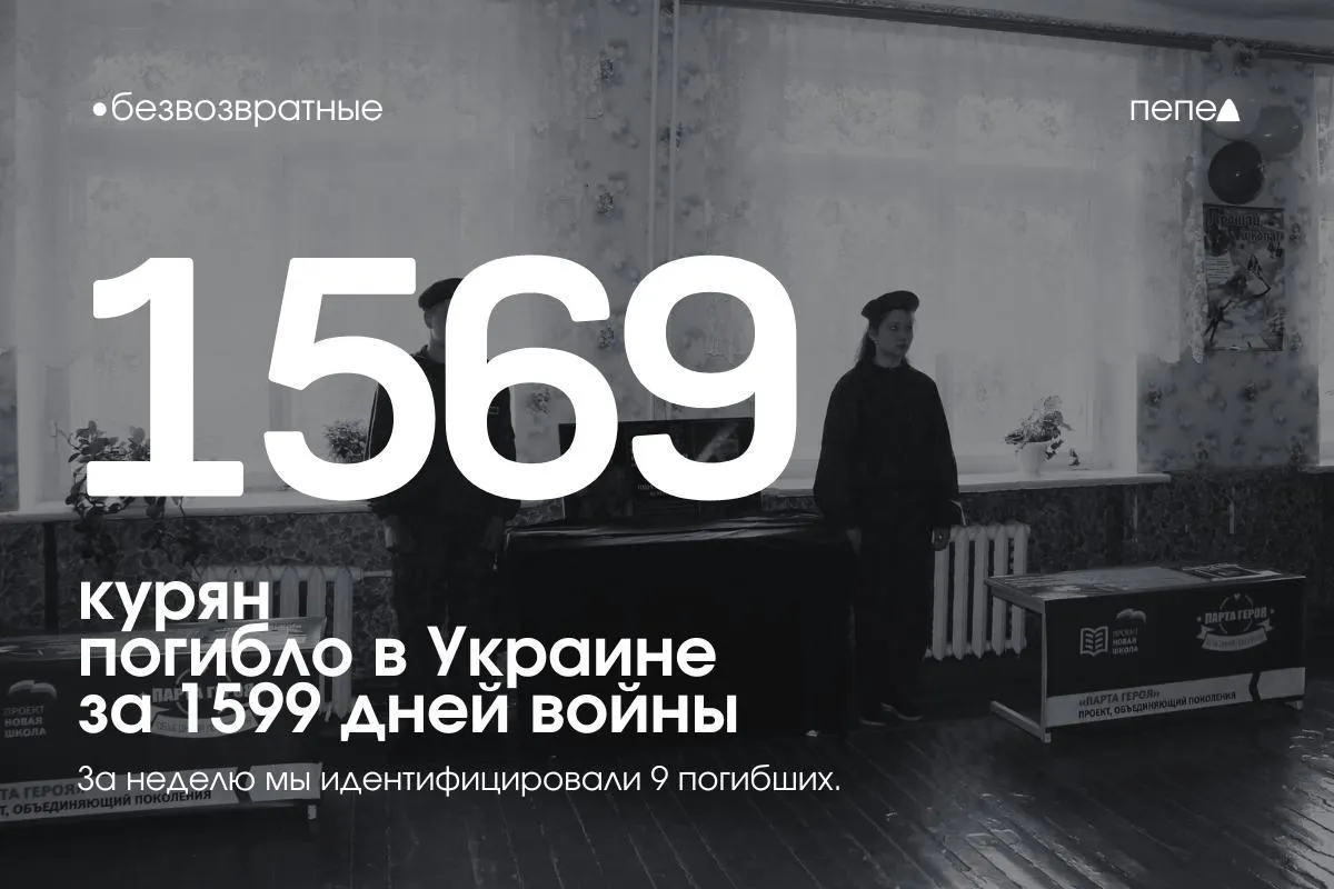 В списки погибших и пропавших включены данные о 1569 жителях Курской области; за последнюю неделю в реестр добавили имена девяти курян.