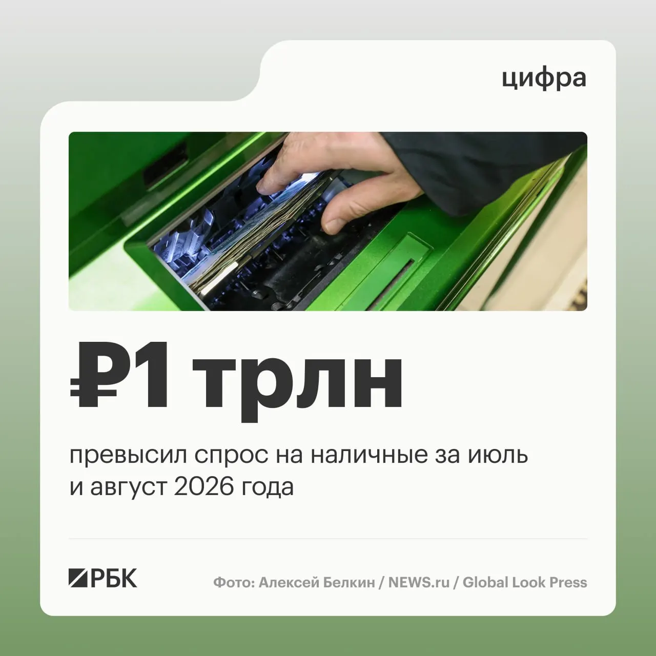 В августе наличные в обращении выросли на 443 млрд рублей; темп роста замедлился по сравнению с июлем, а за год совокупный прирост составил примерно 2,5 трлн рублей.