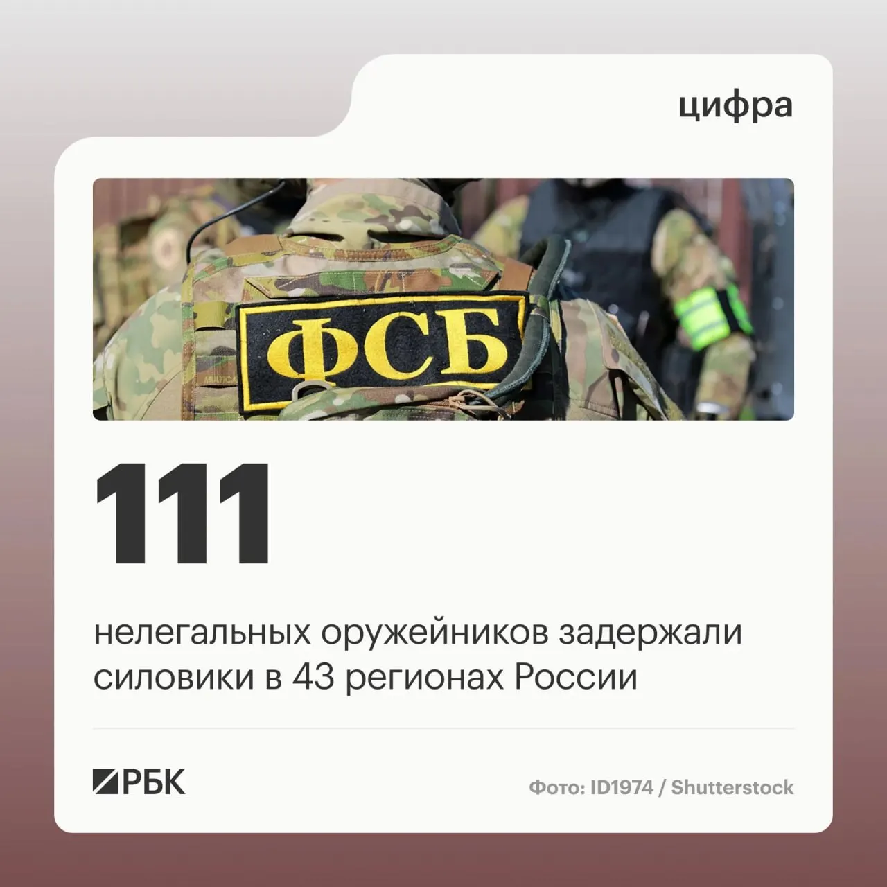 Силовики остановили схему незаконного оборота оружия: задержаны 111 человек в 43 регионах, прекращена деятельность 37 подпольных мастерских.